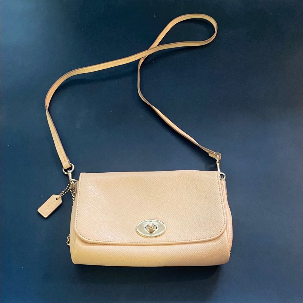 Coach Peach Leather crossbody bag